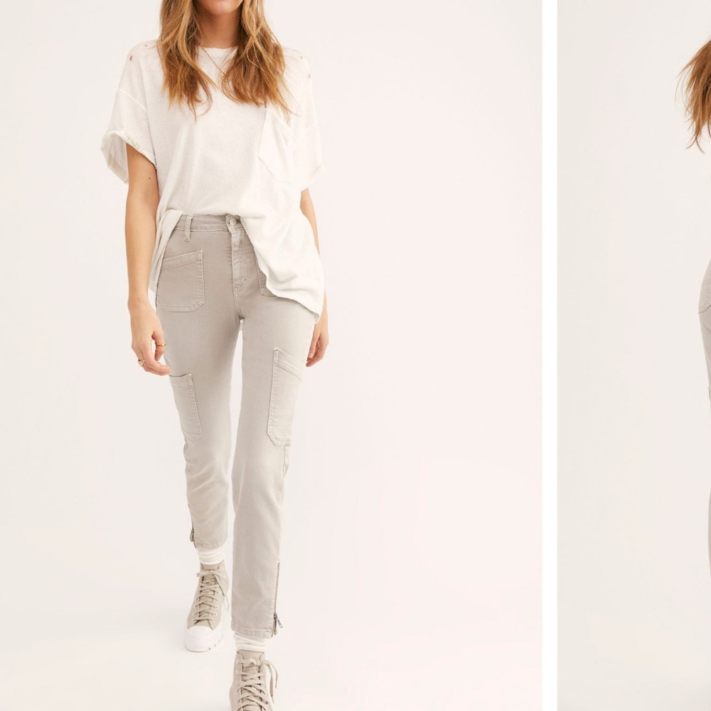 Closed Beige Denim Cargo Skinnies